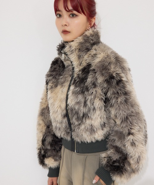ジャケット ブルゾン CURLY BOA CROP BZ カーリー ボア クロップ 