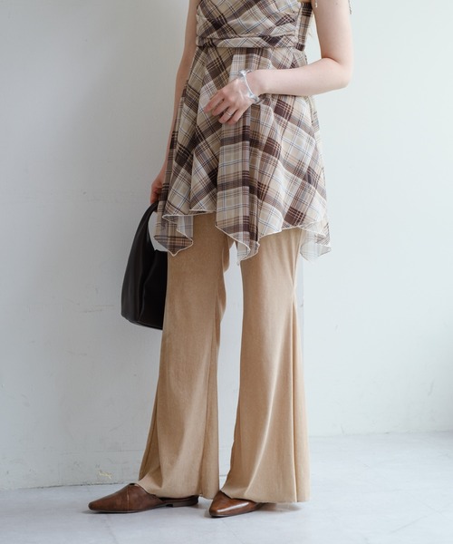 Kastane ベロアチュールパンツ Kastane パンツ 「低身長サイズ/2サイズ展開」チュールベロア