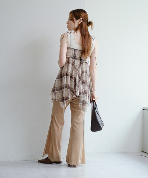 Kastane パンツ 「低身長サイズ/2サイズ展開」チュールベロア