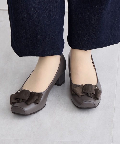パンプス 「Made in Japan」「撥水」 ボリュームリボンパンプス/643304の画像