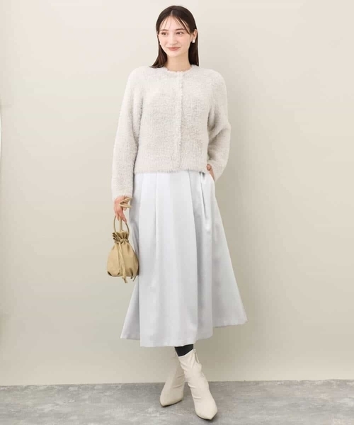 MK MICHEL KLEIN スカート 2024AW/メタリックサテンシャイニー