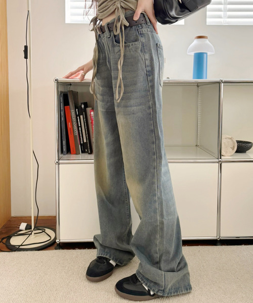 Ada. ワイドパンツ ジーンズ デニム デニムパンツ ケミカル