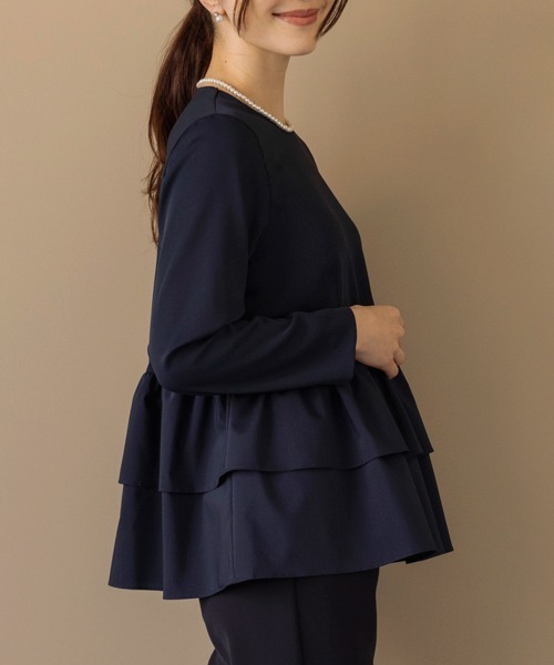 Sono - sono ネイビー　ティアードフレアブラウス Sono ブラウス シャツ ZOZO限定再販「SONO/ソーノ」ティアード