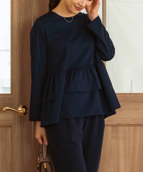 新品　SONO/ソーノ　ユーティリティティアード　ネイビー Sono（ソーノ） ブラウス シャツ ご自宅でお洗濯可能/UVカット