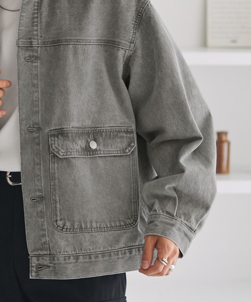 コットン カバーオール デニム　グレー コットン カバーオール デニム グレー MONO-MART（モノマート