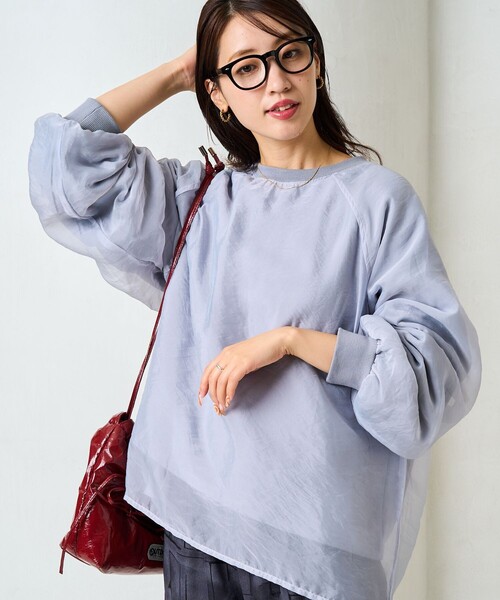 トレーナー スウェット 限定展開　オーガンジー 重ね ラグラン スウェット レディース | FREAK'S STORE | 04