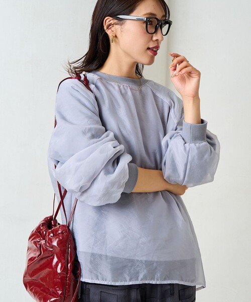 トレーナー スウェット 限定展開　オーガンジー 重ね ラグラン スウェット レディース | FREAK'S STORE | 05