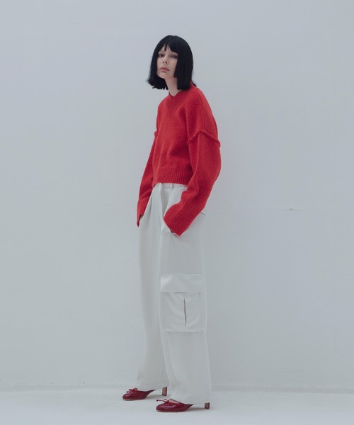 ニット セーター merange mini Vneck pullover(メランジミニVネックプルオーバー) レディース DRESSLAVE ニット セーター merange mini Vneck pullover