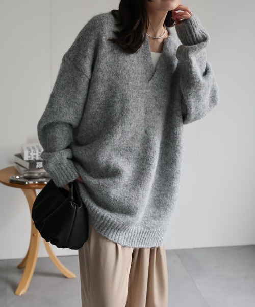 ap retro ニット セーター ウール混スキッパーニット/ニットプル