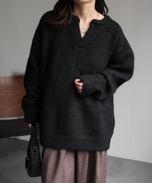 ap retro ニット セーター ウール混スキッパーニット/ニットプル