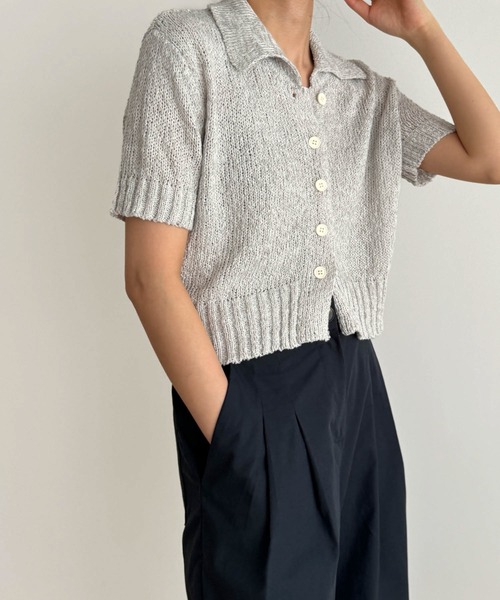 「CANAL JEAN」 「El mar」ニットカーディガン ONE SIZE チャコールグレー レディース CANAL JEAN 「CANAL JEAN」 「el mar」ニットカーディガン ONE