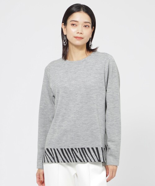 tシャツ ウールジャカードプルオーバーカットソー レディース