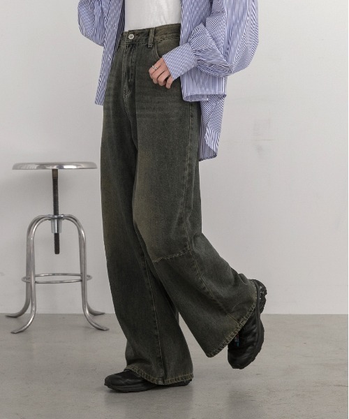 ad thie（アドティエ） ワイドパンツ ジーンズ デニム デニムパンツ