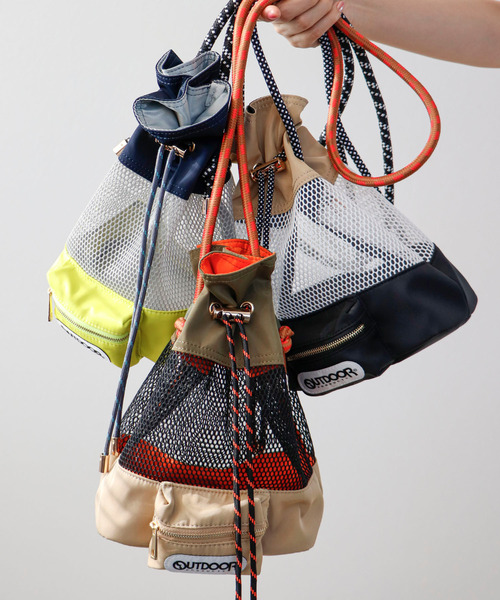 新品 RISLEY×OUTDOOR PRODUCTSキャンディメッシュバッグ RISLEY】RISLEY×OUTDOOR PRODUCTS キャンディメッシュメッシュ