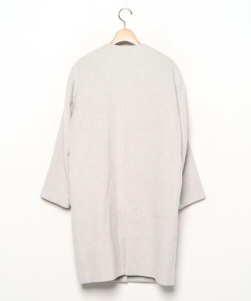 「ESTNATION」 ノーカラーコート 36 グレー レディース_画像2
