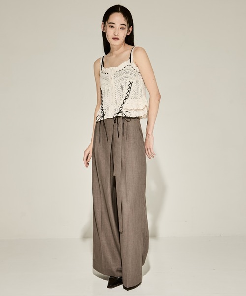 キャミソール 「tanakadaisuke/タナカダイスケ」lace up ribbon knit camisole/レースアップリボンニットキャミソ tanakadaisuke キャミソール 「tanakadaisuke/タナカダイスケ