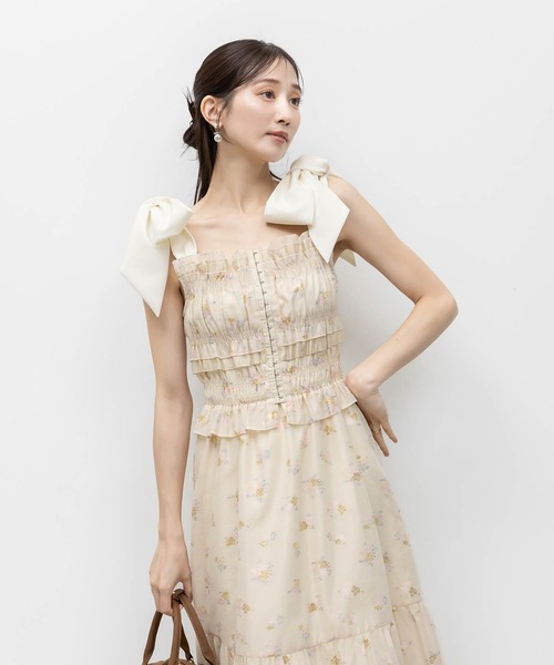 RANDA（ランダ） ワンピース ショルダーリボンワンピース : ZOZOTOWN
