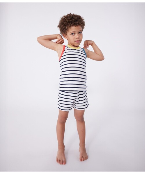 おまとめ 新品未使用 プチバトー パジャマ タンクトップ トランクス 12ans PETIT BATEAU（プチバトー） パジャマ ノースリーブパジャマ キッズ