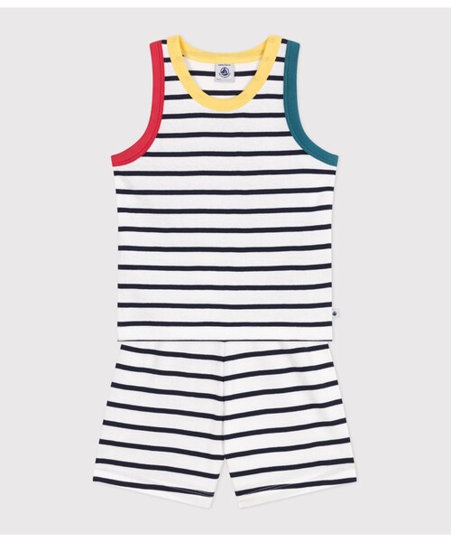 おまとめ 新品未使用 プチバトー パジャマ タンクトップ トランクス 12ans PETIT BATEAU（プチバトー） パジャマ ノースリーブパジャマ キッズ