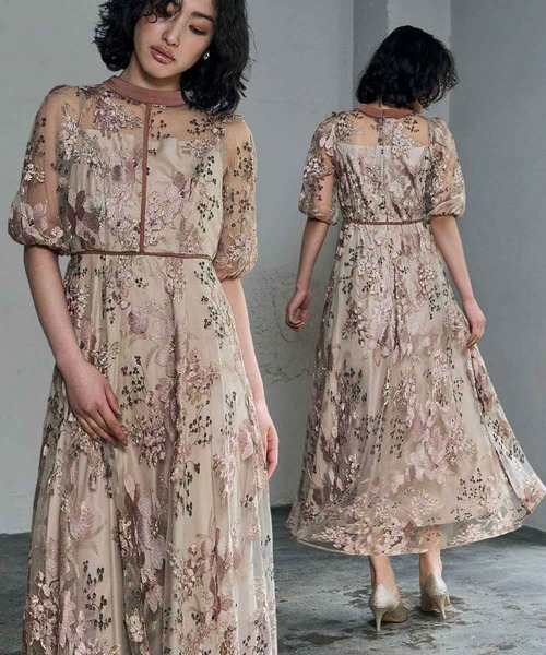 GIRL DRESS FOR NOW パーティードレス ドレス フラワー エンブロイ
