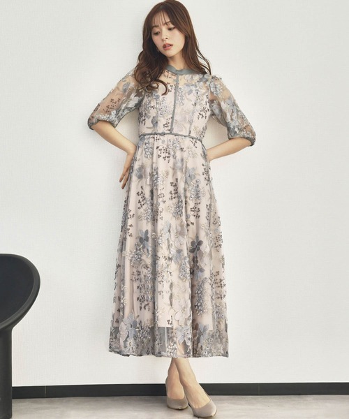 GIRL DRESS FOR NOW パーティードレス ドレス フラワー エンブロイ