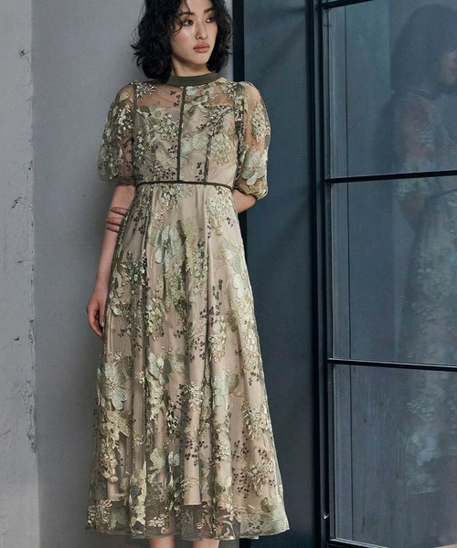 GIRL DRESS FOR NOW パーティードレス ドレス フラワー エンブロイ