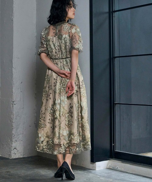 GIRL DRESS FOR NOW パーティードレス ドレス フラワー エンブロイ