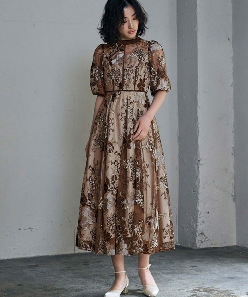 GIRL DRESS FOR NOW パーティードレス ドレス フラワー エンブロイ