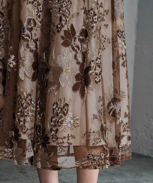 GIRL DRESS FOR NOW パーティードレス ドレス フラワー エンブロイ