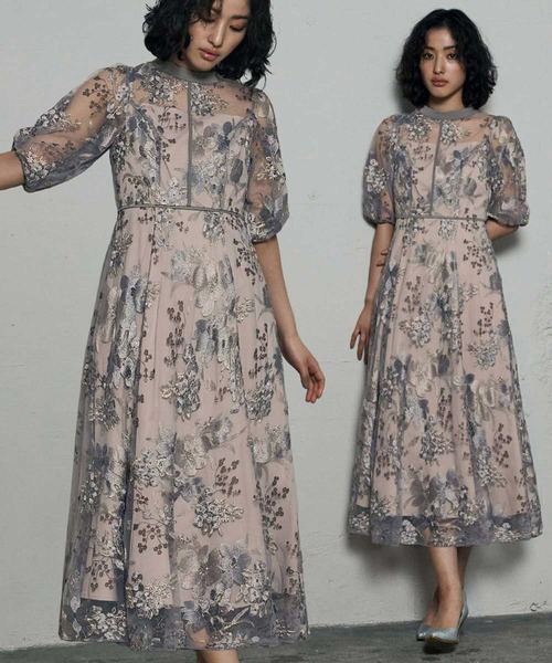 GIRL DRESS FOR NOW パーティードレス ドレス フラワー エンブロイ