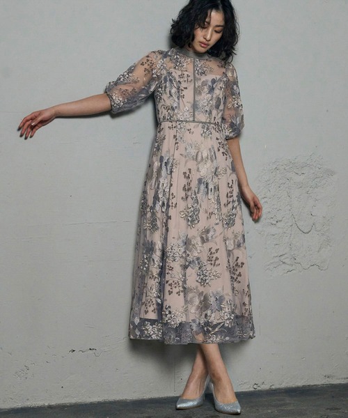 GIRL DRESS FOR NOW パーティードレス ドレス フラワー エンブロイ