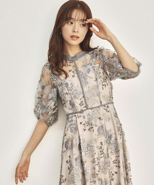 GIRL DRESS FOR NOW パーティードレス ドレス フラワー エンブロイ