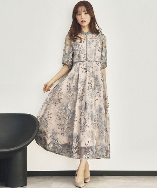 GIRL DRESS FOR NOW パーティードレス ドレス フラワー エンブロイ