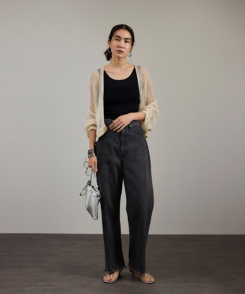 【ベージュ（27）】シアーコントラストカップ付きタンク SALON adam et rope'｜シアーコントラストカップ付きタンク | Rakuten