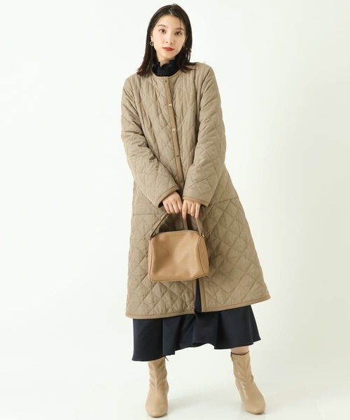 「a.v.v」 ノーカラーコート 40 ネイビー レディース_画像5