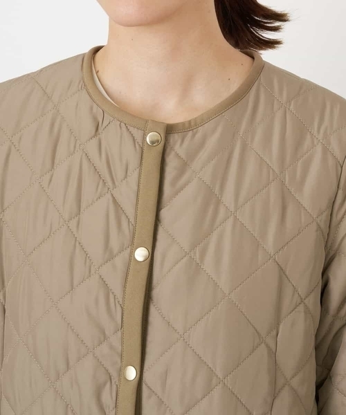 「a.v.v」 ノーカラーコート 40 ネイビー レディース_画像9