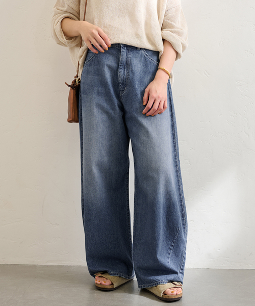 【お買得です】ジョンブル　レディースデニムパンツ　Lサイズ Johnbull ジーンズ ジョンブル レディース ワンウォッシュ エコ