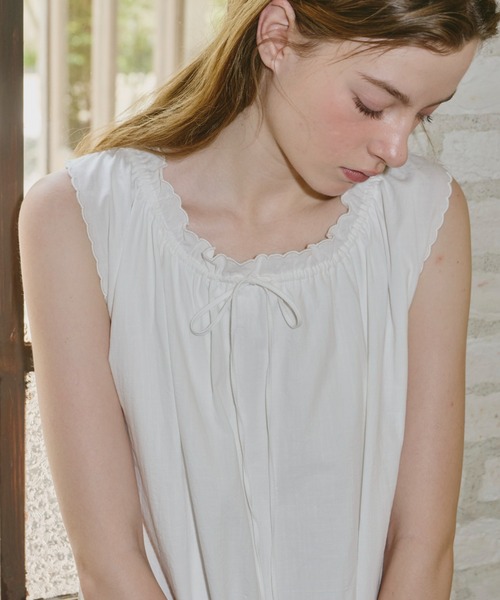 giunon エンブロイダリーヘムタンクドレス embroidery hem tank dress / エンブロイダリーヘムタンクドレス