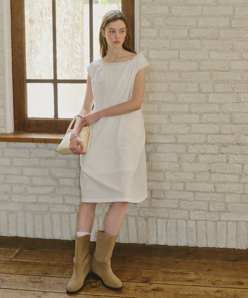 GIUNON ワンピース 夏 embroidery hem tank dress / エンブロイダリー