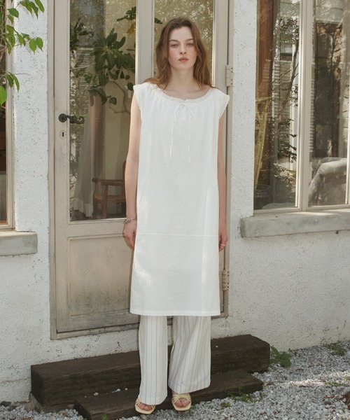 giunon エンブロイダリーヘムタンクドレス embroidery hem tank dress / エンブロイダリーヘムタンクドレス