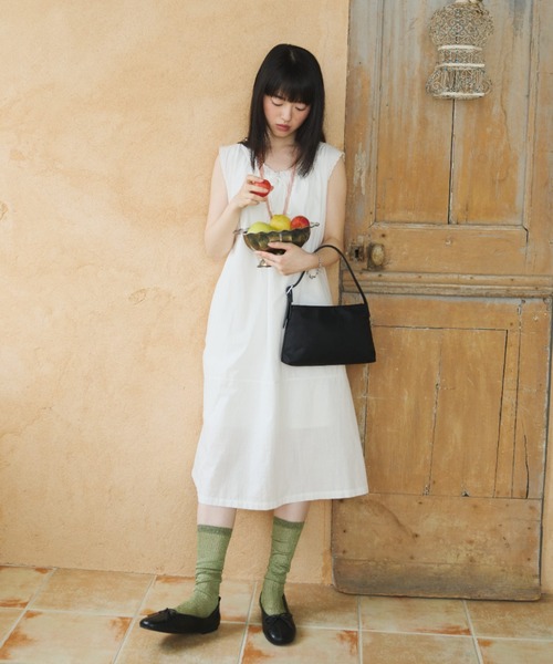 GIUNON ワンピース embroidery hem tank dress / エンブロイ