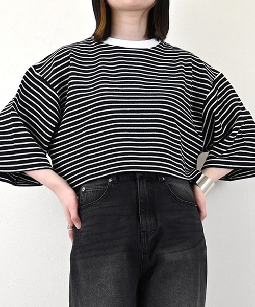 【美品】BEARDSLEYパフスリーブ 変形 ボーダー カットソー Tシャツ 楽天市場】カットソー ボーダー tシャツ ドロップショルダ
