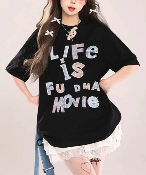tシャツ 「LOURMARIN」フレアーヘムTシャツ レディース AsRiRe tシャツ SummerCollection/ポップムービーTシャツ