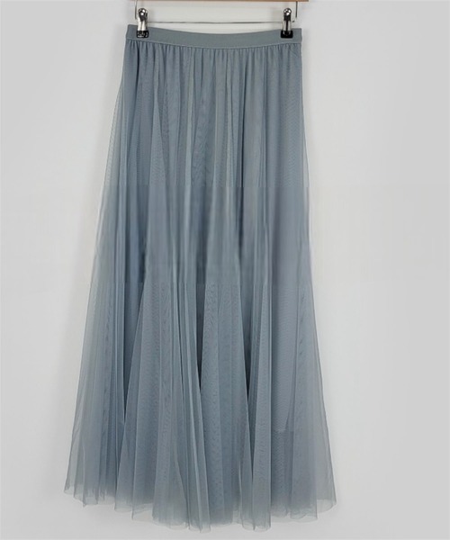 【未使用】Lig. tulle skirt チュールスカート　リグドット　グレー THEODORIC.dy（セオドリックディ） ロング スカート エアリーチュール