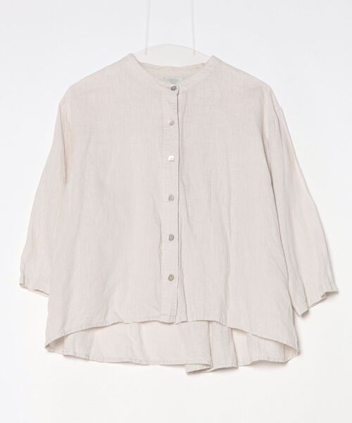 「fog linen work」 7分袖ブラウス - ベージュ レディース