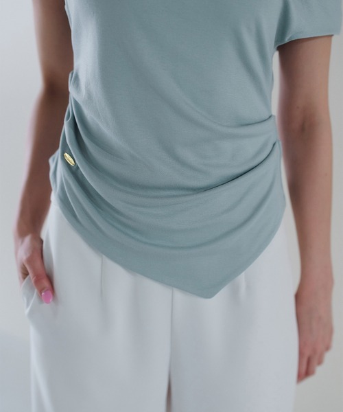 tシャツ アシンメトリー オフショル プルオーバー KINO THE KEI レディース KINO THE KEI tシャツ アシンメトリー オフショル プルオーバー