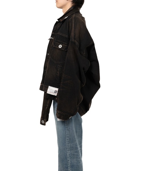 ブルゾン アウター Front Layered Denim Jacket メンズの画像