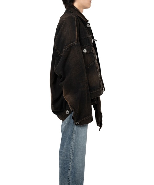 ブルゾン アウター Front Layered Denim Jacket メンズの画像