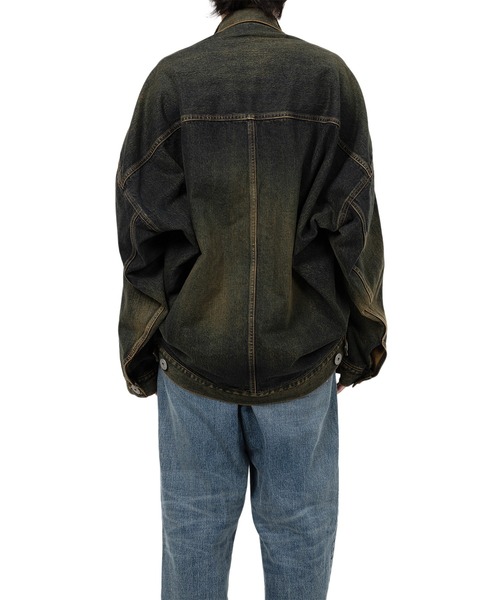 ブルゾン アウター Front Layered Denim Jacket メンズの画像