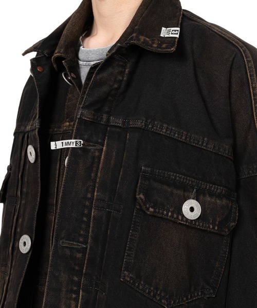 ブルゾン アウター Front Layered Denim Jacket メンズの画像